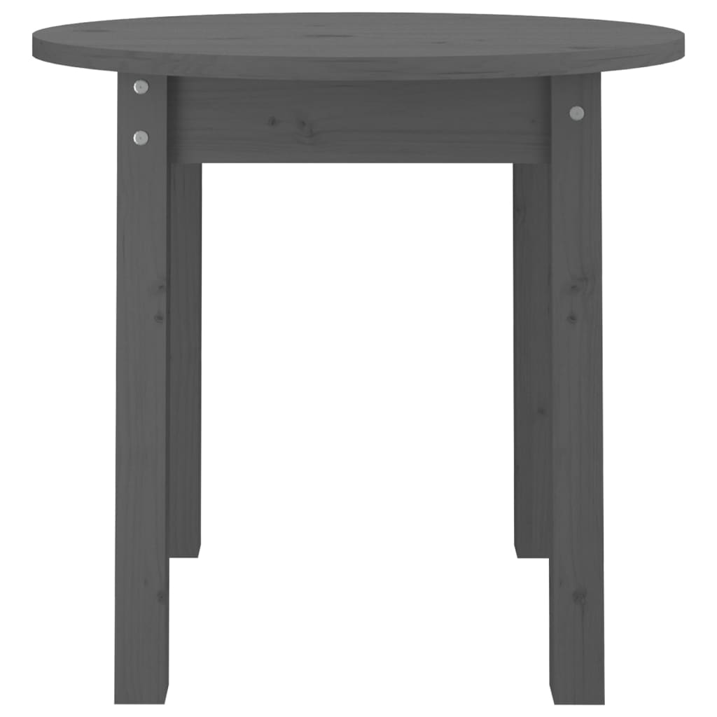 Mesa De Centro De Madera Maciza De Pino Gris Ø 45x40 Cm_3