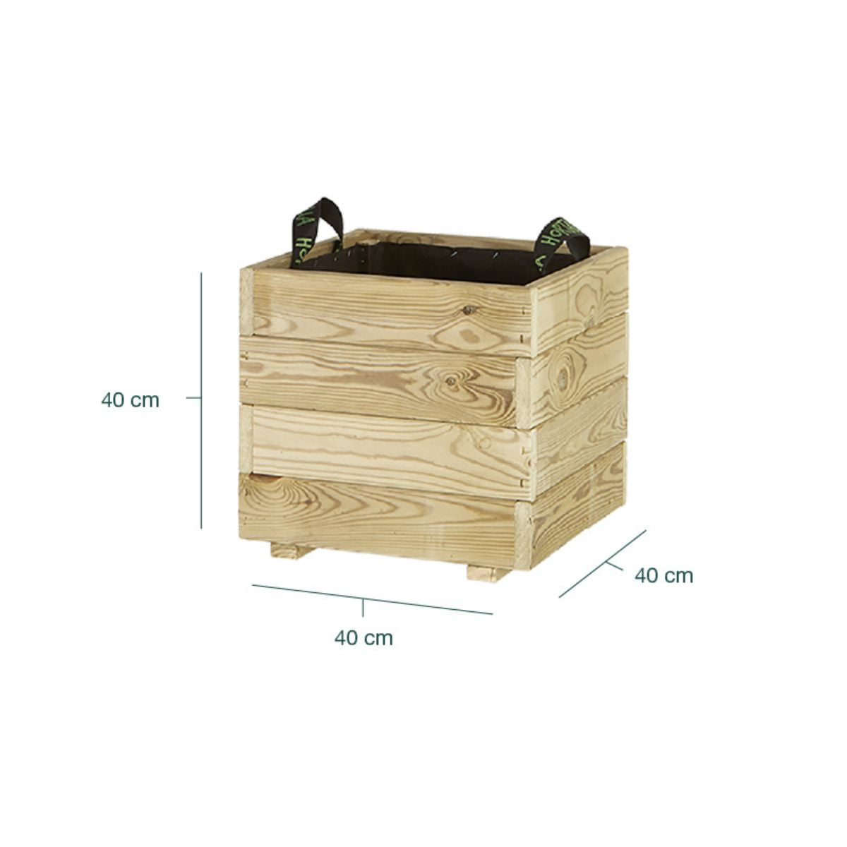 Jardinera de madera Pun Hortalia 40 x 40 x 40 cm