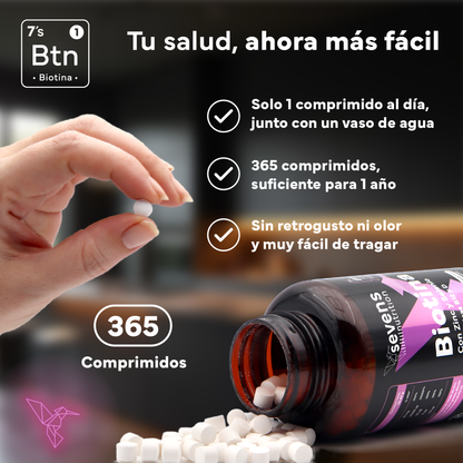 Biotina 10,000 Mcg Sevens Nutrition. Fortalece Cabello, Piel Y Uñas._4