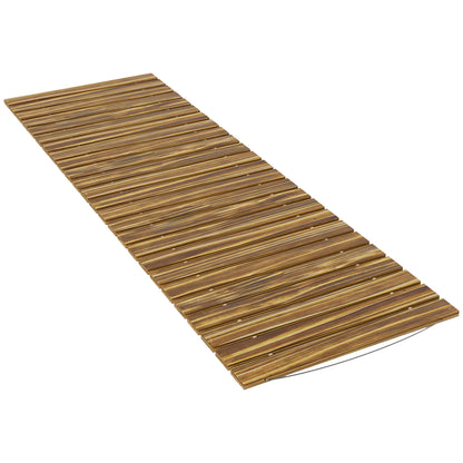 Outsunny Camino De Jardín De Madera 120x38 Cm Para Exteriores Carbonizado_0