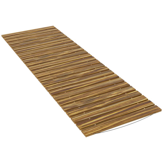 Outsunny Camino De Jardín De Madera 120x38 Cm Para Exteriores Carbonizado_0