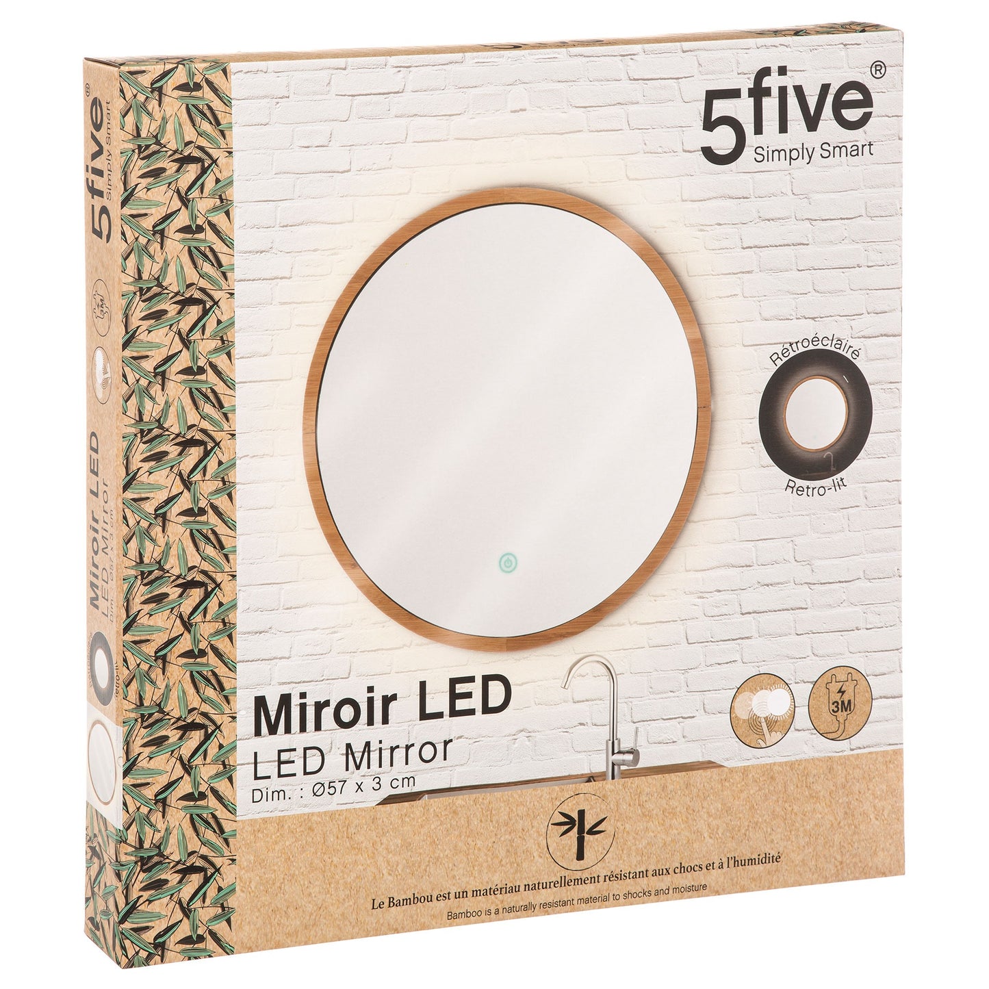 Espejo De Pared Redondo, Con Luz Led_4