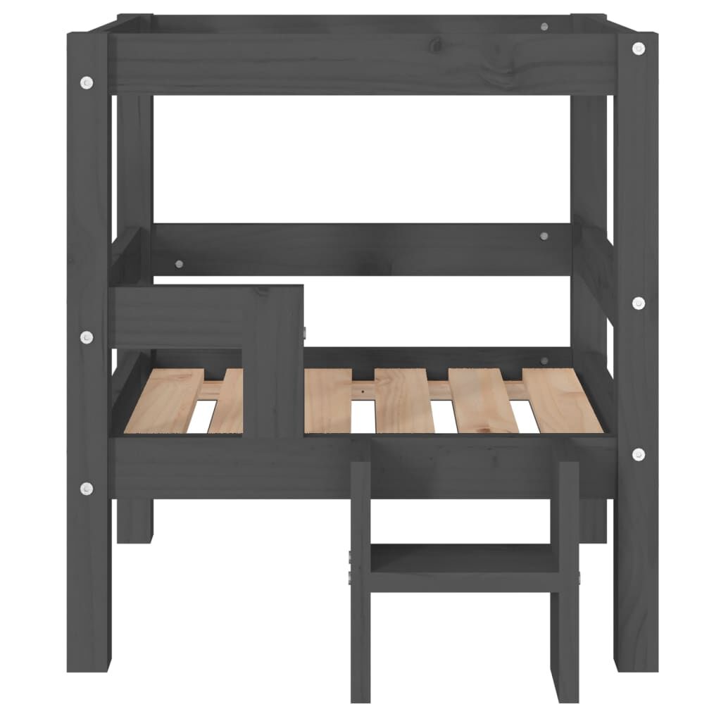 Vidaxl Cama Para Perros Madera Maciza De Pino Gris 55,5x53,5x60 Cm_4