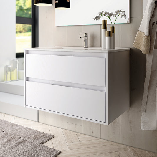 Mueble Baño Sandra - Blanco - 2 Cajones - 80 Cm_0