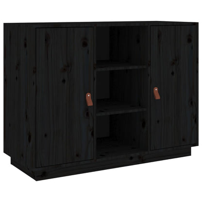 Aparador Madera Maciza De Pino Negro 100x40x75 Cm_1