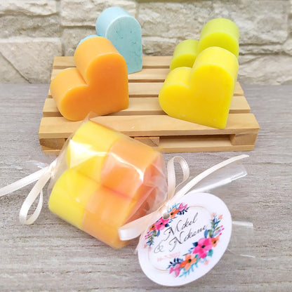 50 Jabones Aromáticos Con Forma De Corazón - Detalle Para Invitados De Eventos - Jabón Glicerina Con Aroma A Pomelo_5