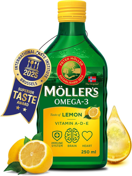  Aceite De Hígado De Bacalao Sabor Limon+vitaminas 250ml Mollers_0