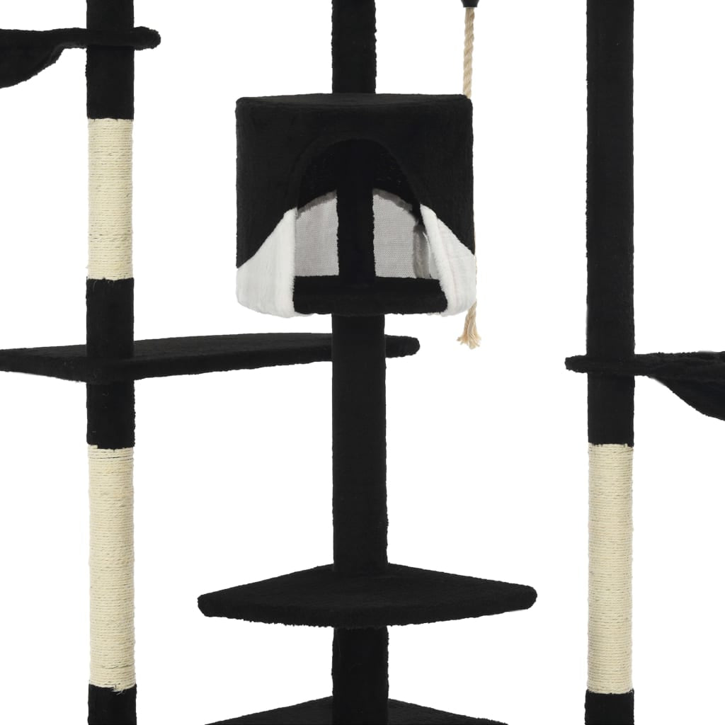 Vidaxl Rascador Para Gatos Con Poste De Sisal Negro Y Blanco 203 Cm_4