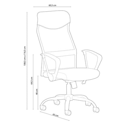 Silla De Oficina Mega Tejido, Negro, 60,5 X 116,5 X 65_3