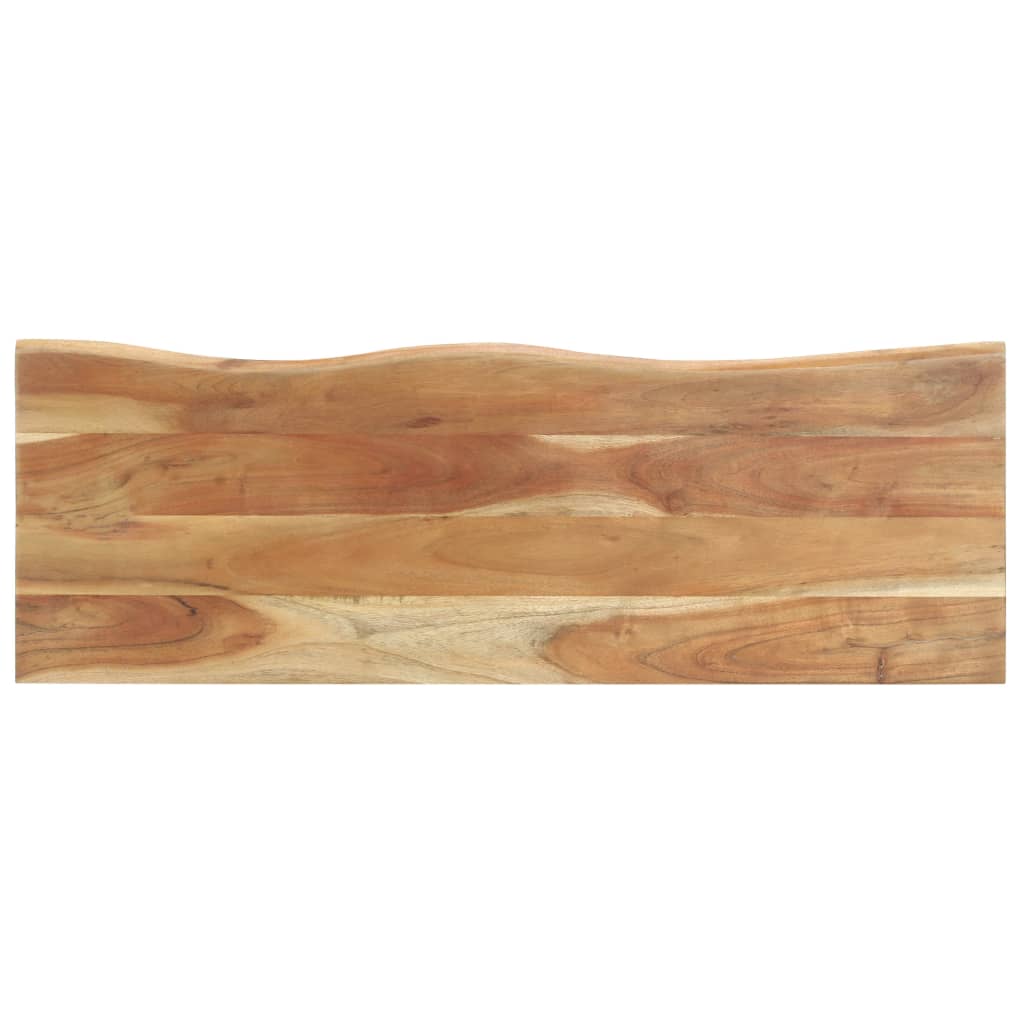 Perchero Con Borde Natural Madera Maciza De Acacia 100x35x22 Cm_4