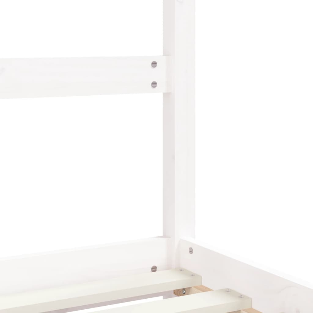 Estructura De Cama Para Niños Madera De Pino Blanco 2x(70x140) / Vetonek_4