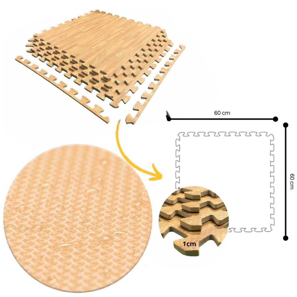 Tatami Puzzle 1cm 60x60cm – Pack 4 Uds (t60-4) Parquet Marrón_0