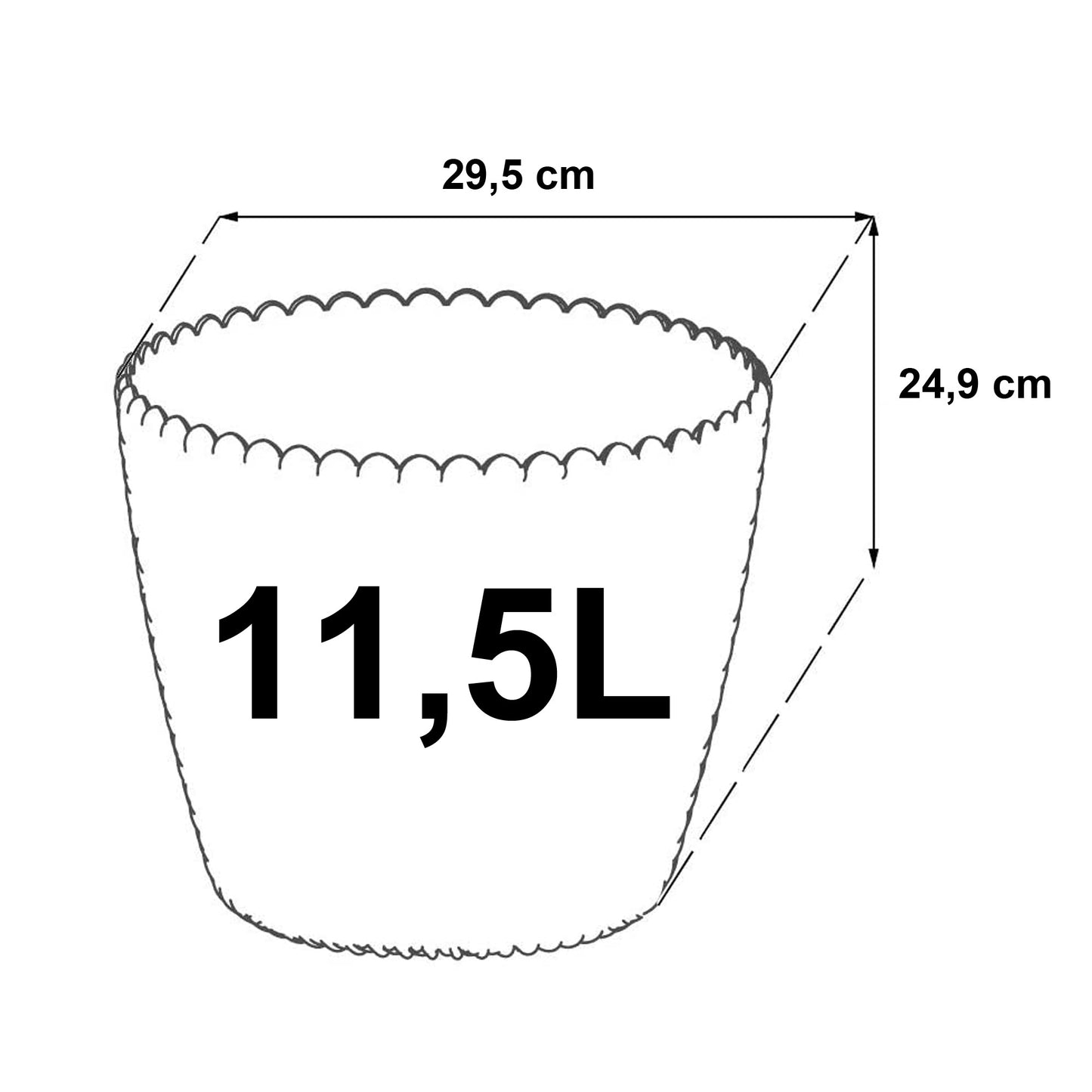 Maceta Redonda 11,5l Prosperplast Splofy De Plastico En Color Crema, Ø29,5 X 24,9 Cm_1