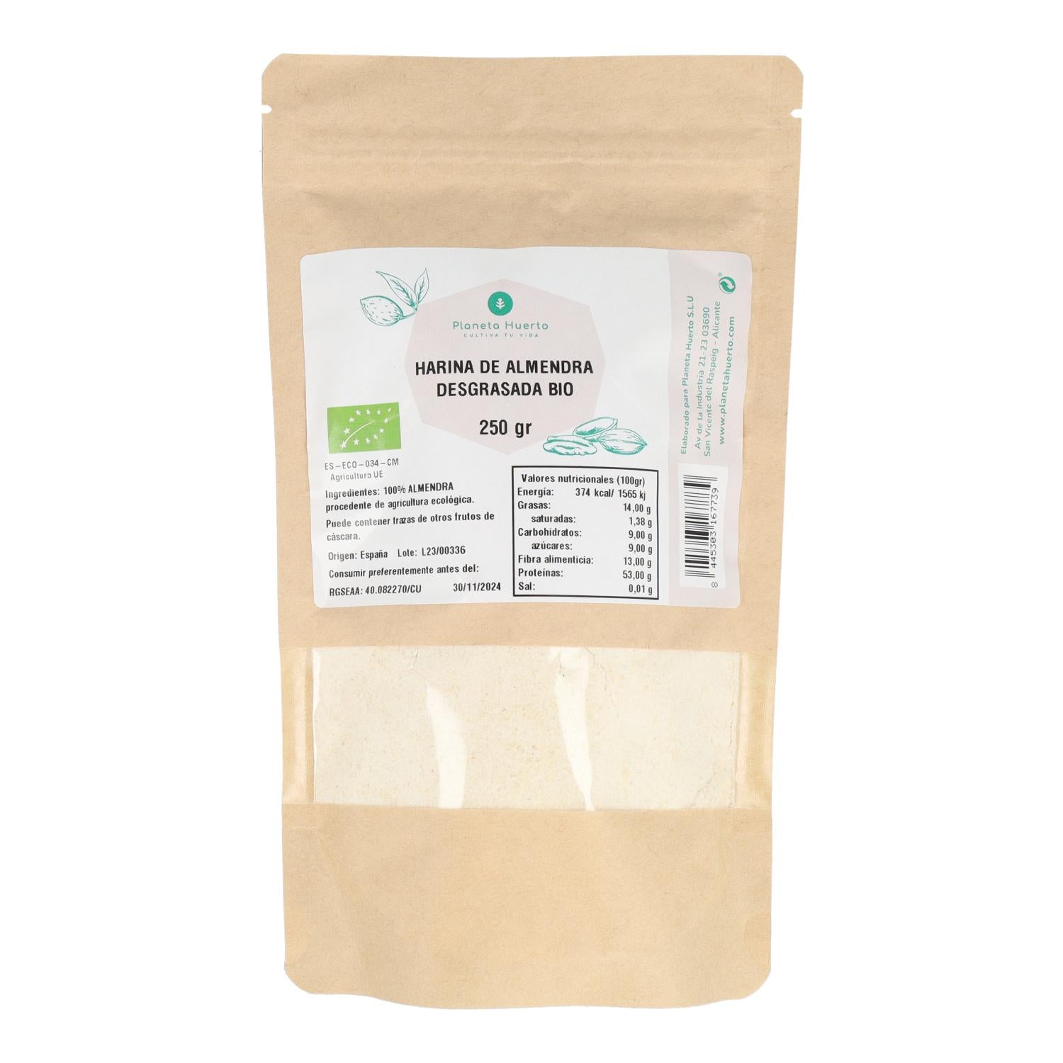 Harina desgrasada de almendra ECO Planeta Huerto 250 g