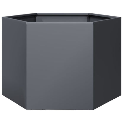 Jardinera Hexagonal Acero Gris Antracita 69x60x45 Cm_5