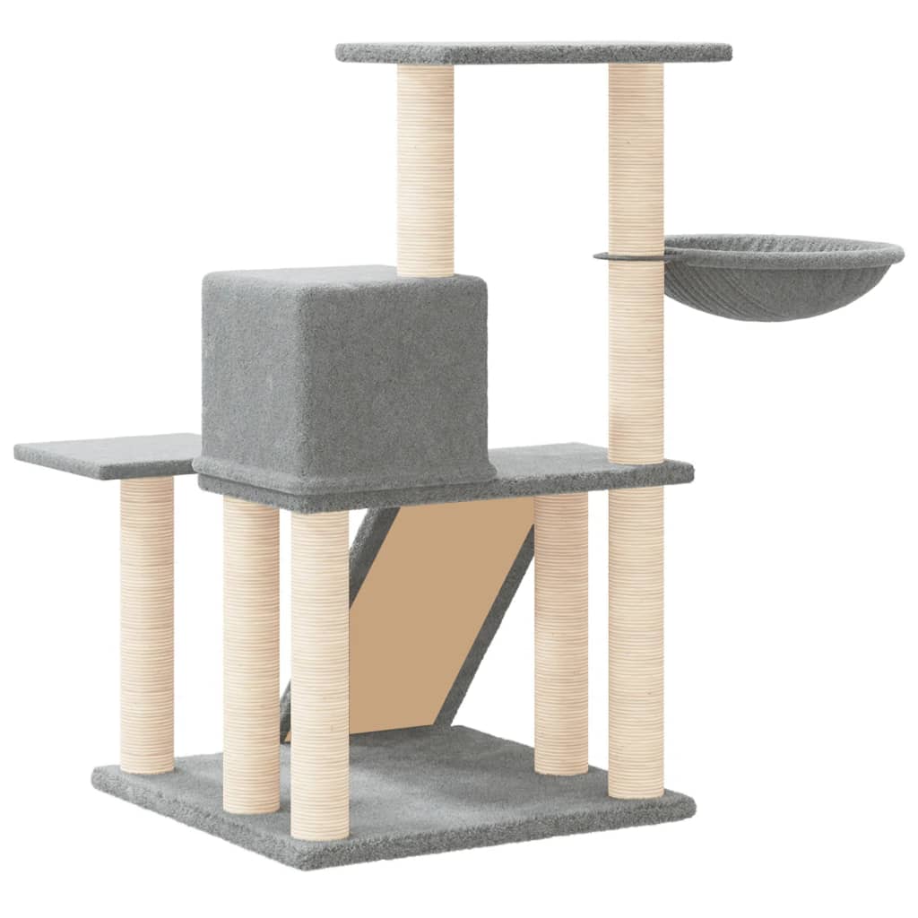 Rascador Para Gatos Con Postes De Sisal Gris Claro 82 Cm_4