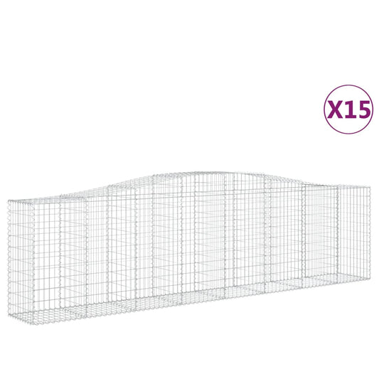 Cestas De Gaviones 15 Uds Forma De Arco Hierro 400x50x100/120cm_0