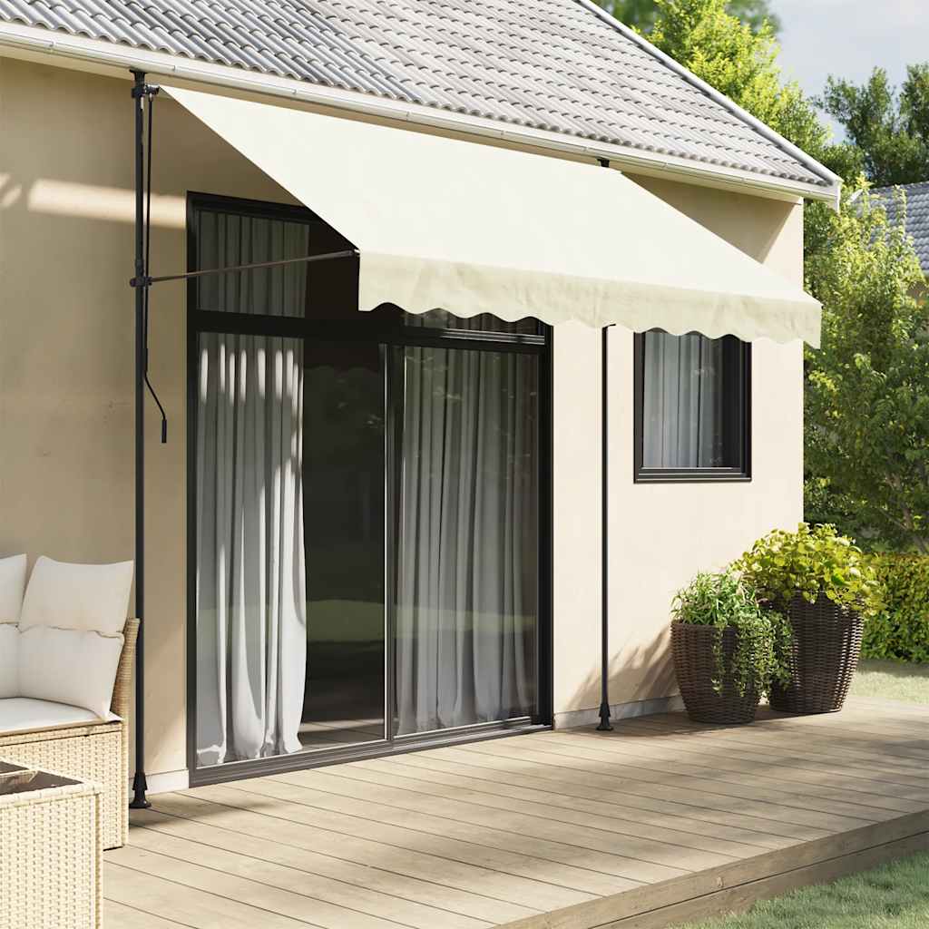 Toldo Retráctil De Tela Y Acero Crema 300x150 Cm_1