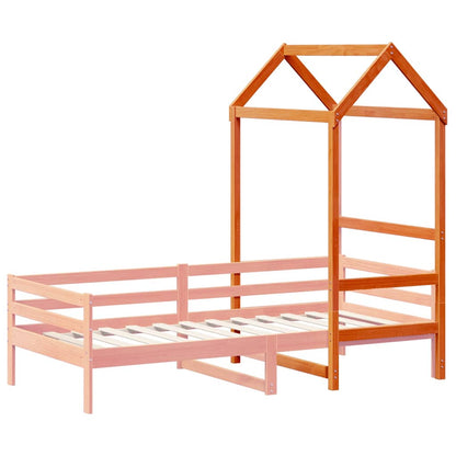 Techo De Cama Infantil Madera Maciza Marrón 118x70x176,5 Cm_2