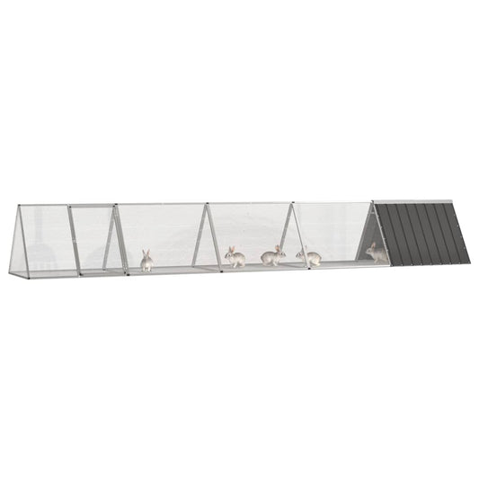 Jaula De Conejos Acero Galvanizado Antracita 504,5x80,5x71 Cm_0