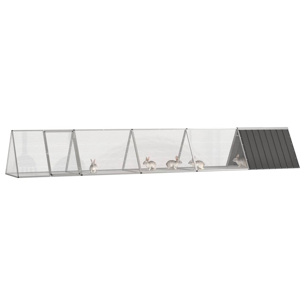 Jaula De Conejos Acero Galvanizado Antracita 504,5x80,5x71 Cm_0