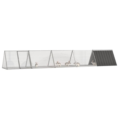 Jaula De Conejos Acero Galvanizado Antracita 504,5x80,5x71 Cm_0