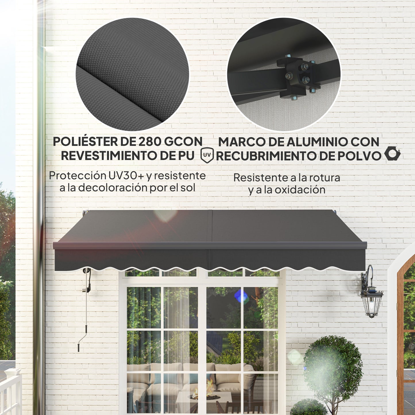 Outsunny Toldo Eléctrico Retráctil Y Manual Con Mando A Distancia 3x2_4