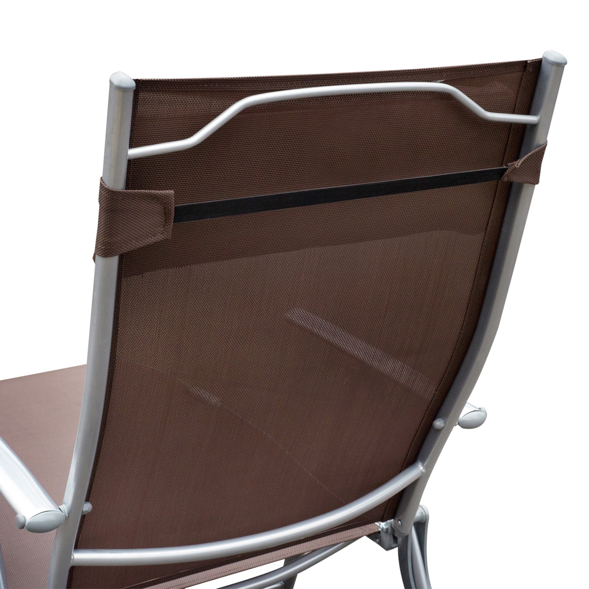Outsunny Tumbona Plegable Con Respaldo Ajustable 137x63,5x100,5 Cm Marrón_3