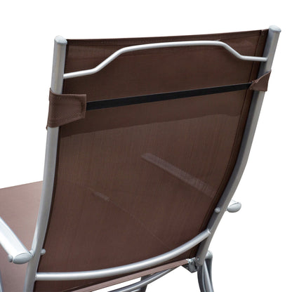 Outsunny Tumbona Plegable Con Respaldo Ajustable 137x63,5x100,5 Cm Marrón_3