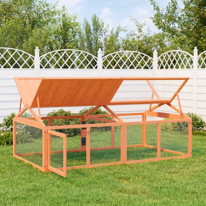 Vidaxl Corral De Madera Maciza Pino Marrón 200x112,5x74 Cm_1