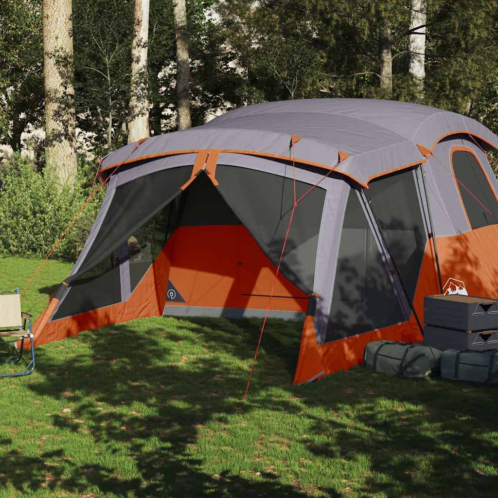Tienda De Campaña Con Porche 4 Personas Impermeable Naranja_2