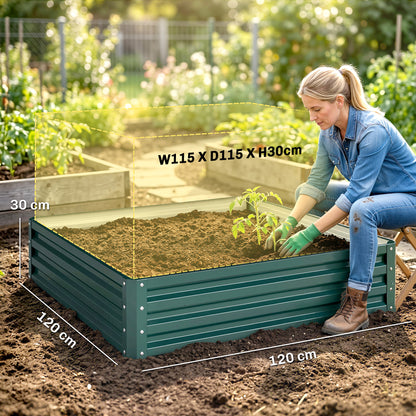 Outsunny Jardinera Exterior Grande Rectangular De Acero Galvanizado Sin Base_2