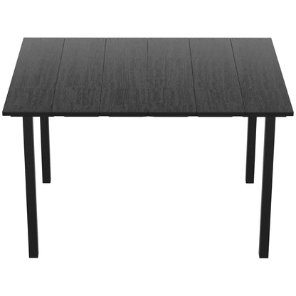Outsunny Mesa De Comedor De Jardín Rectangular Con Encimera De Hdpe Negro_4