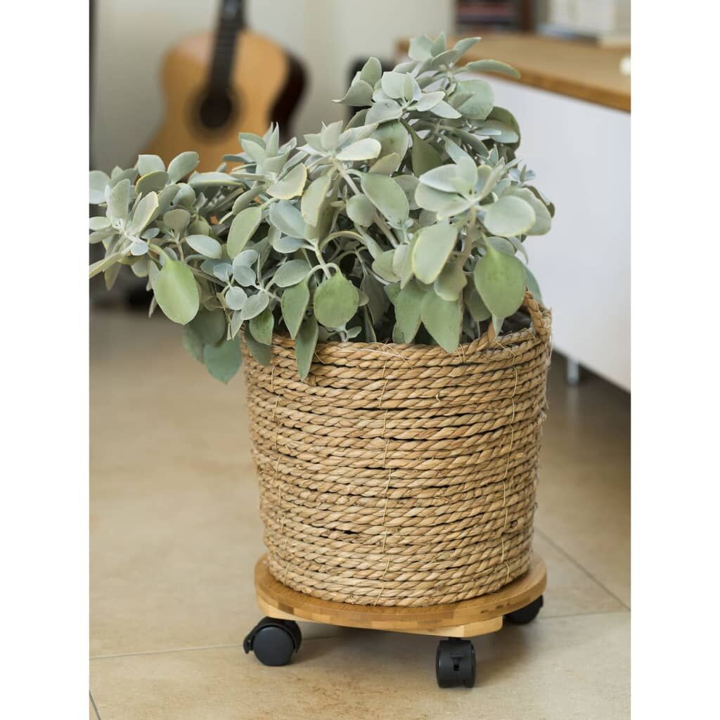 Nature Soporte Con Ruedas Para Plantas Redondo Bpc Marrón Ø30 Cm_2
