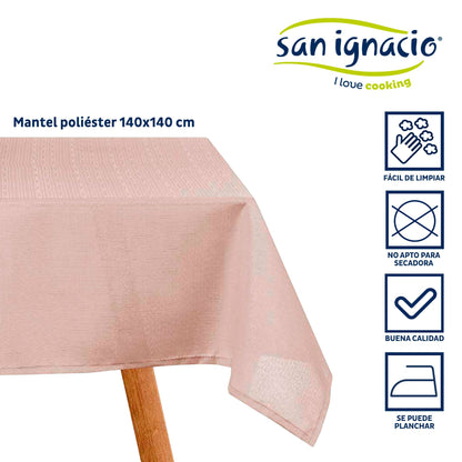 Mantel Poliester 140x140cm Gris Claro Colección Kinvara_1