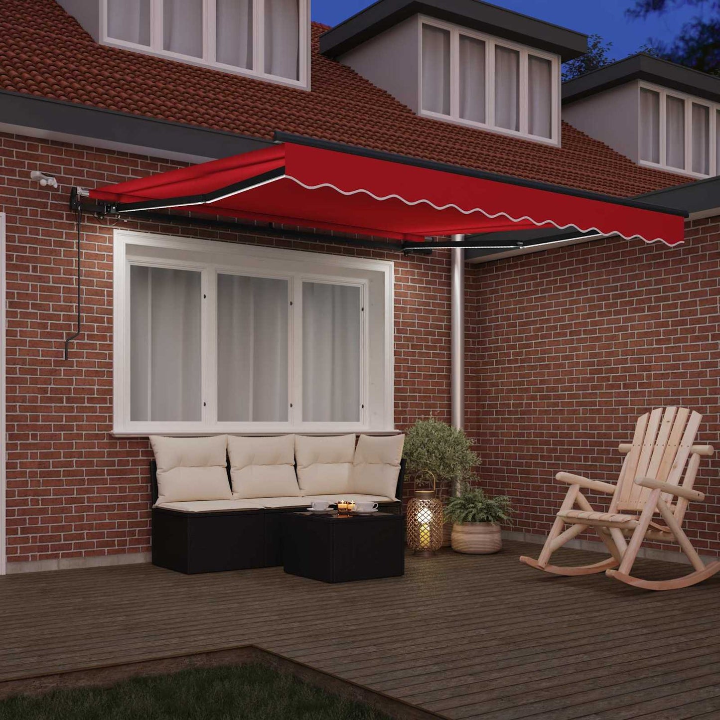 Toldo Retráctil Rojo 300 X 250 Cm Poliéster_2