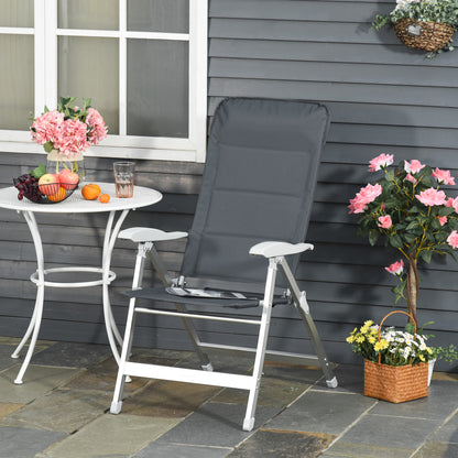 Outsunny Silla De Jardín Plegable Aluminio Con Respaldo Ajustable En 8 Posiciones_1