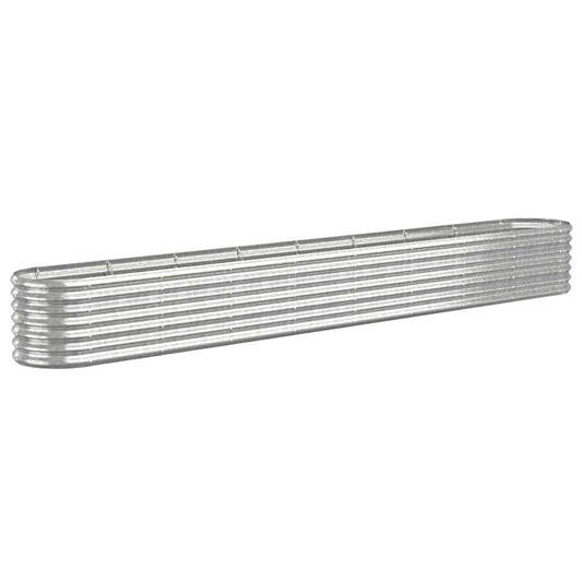 Jardinera Arriate Acero Galvanizado Plata 332x40x36 Cm_0