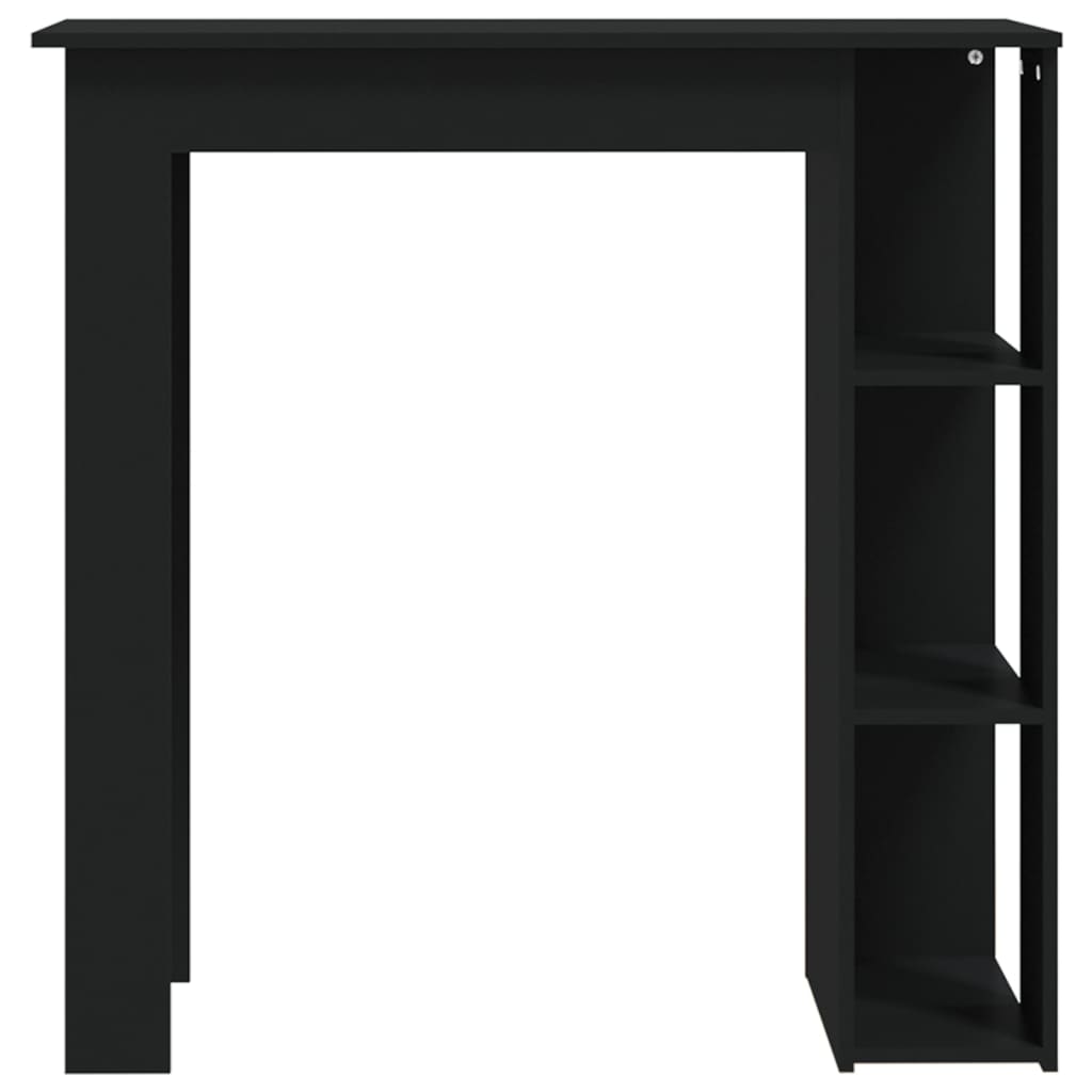 Mesa Bar Con Estante Madera Contrachapada Negro 102x50x103,5 Cm_1