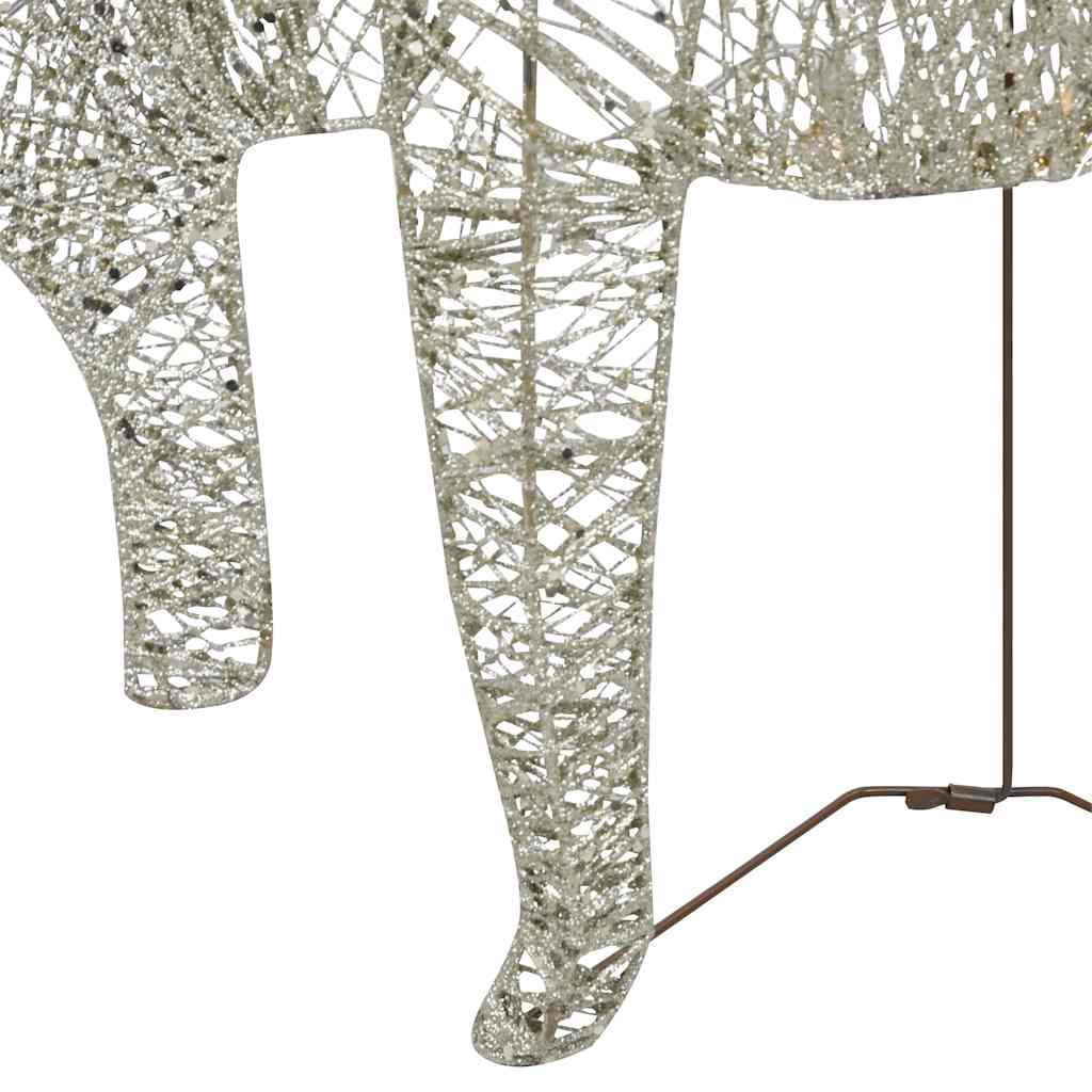 Vidaxl Renos Y Trineo Decoración De Navidad 60 Leds Dorado Jardín_4