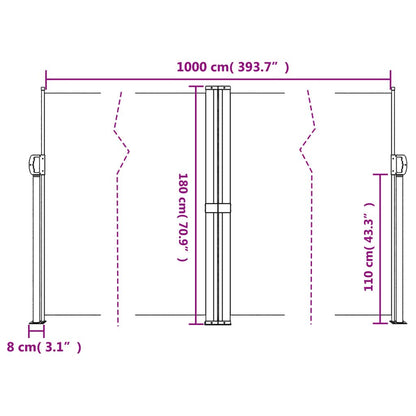 Vidaxl Toldo Lateral Retráctil Gris Taupe 180x1000 Cm_2