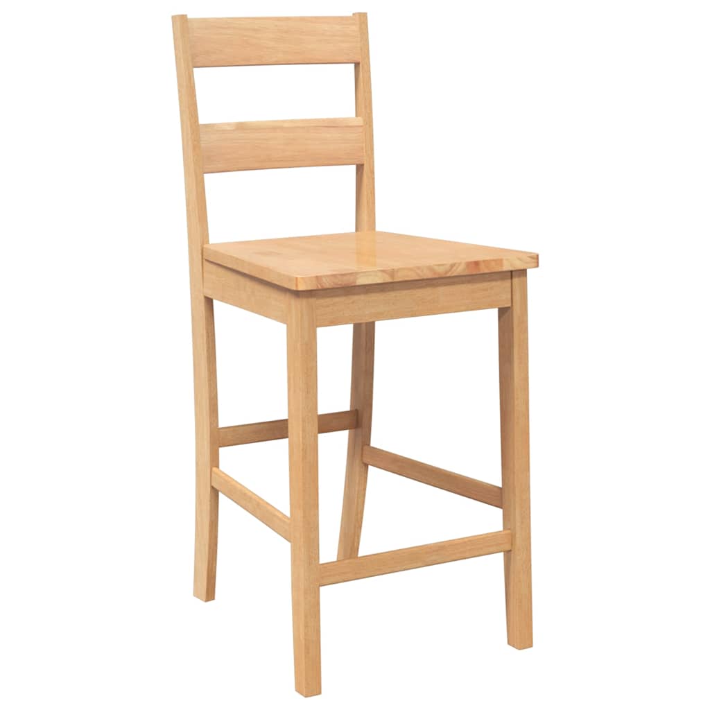Taburetes De Bar 2 Uds Madera Maciza Natural Caucho_2