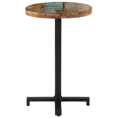 Mesa De Bistró Redonda Madera Maciza Reciclada Ø50x75 Cm_0