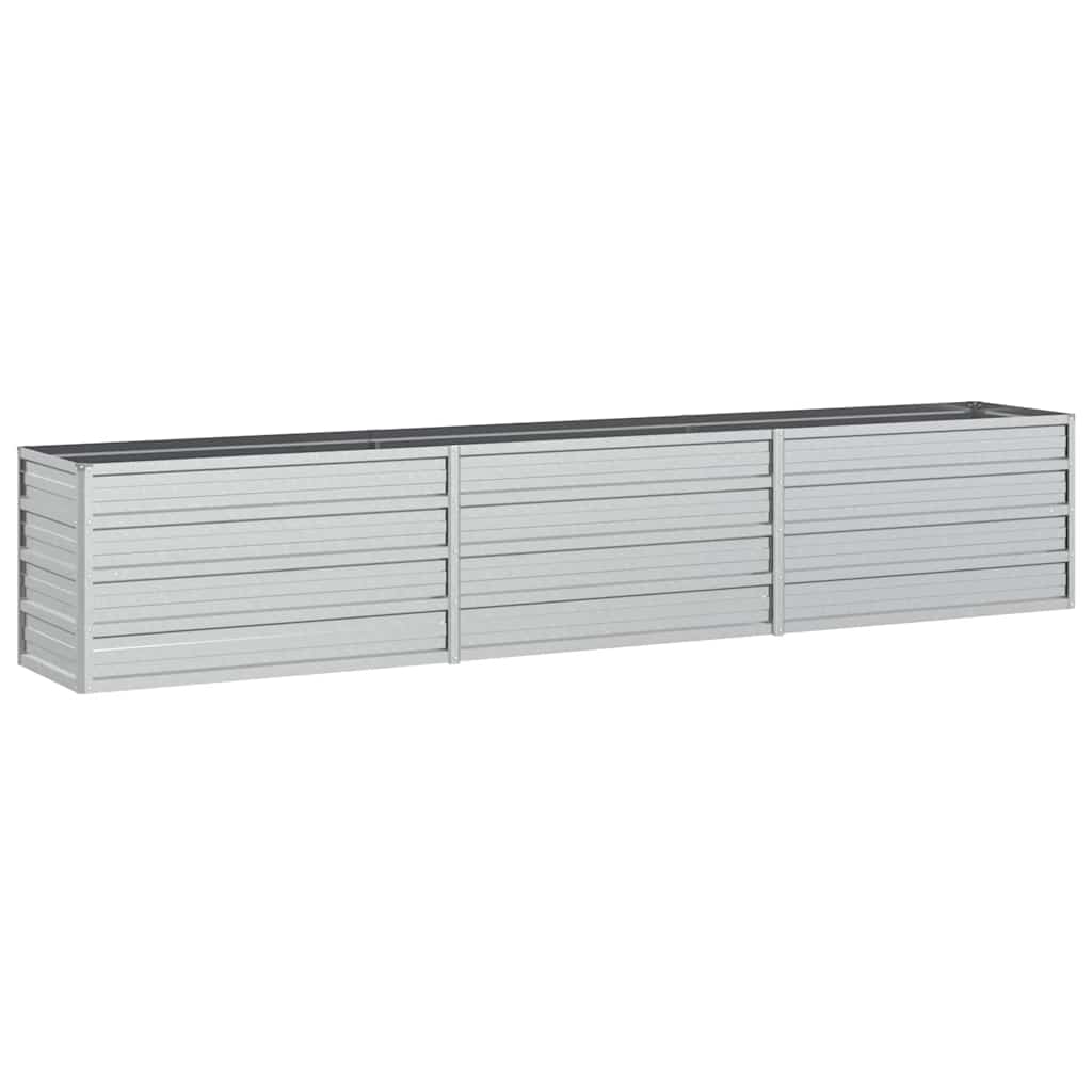 Arriate De Acero Galvanizado Plateado 240x40x45 Cm_0