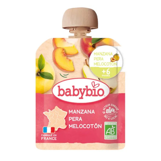 Pack Mix de Pouches frutas Bio (a partir de 6 meses), Babybio, 5 Uds