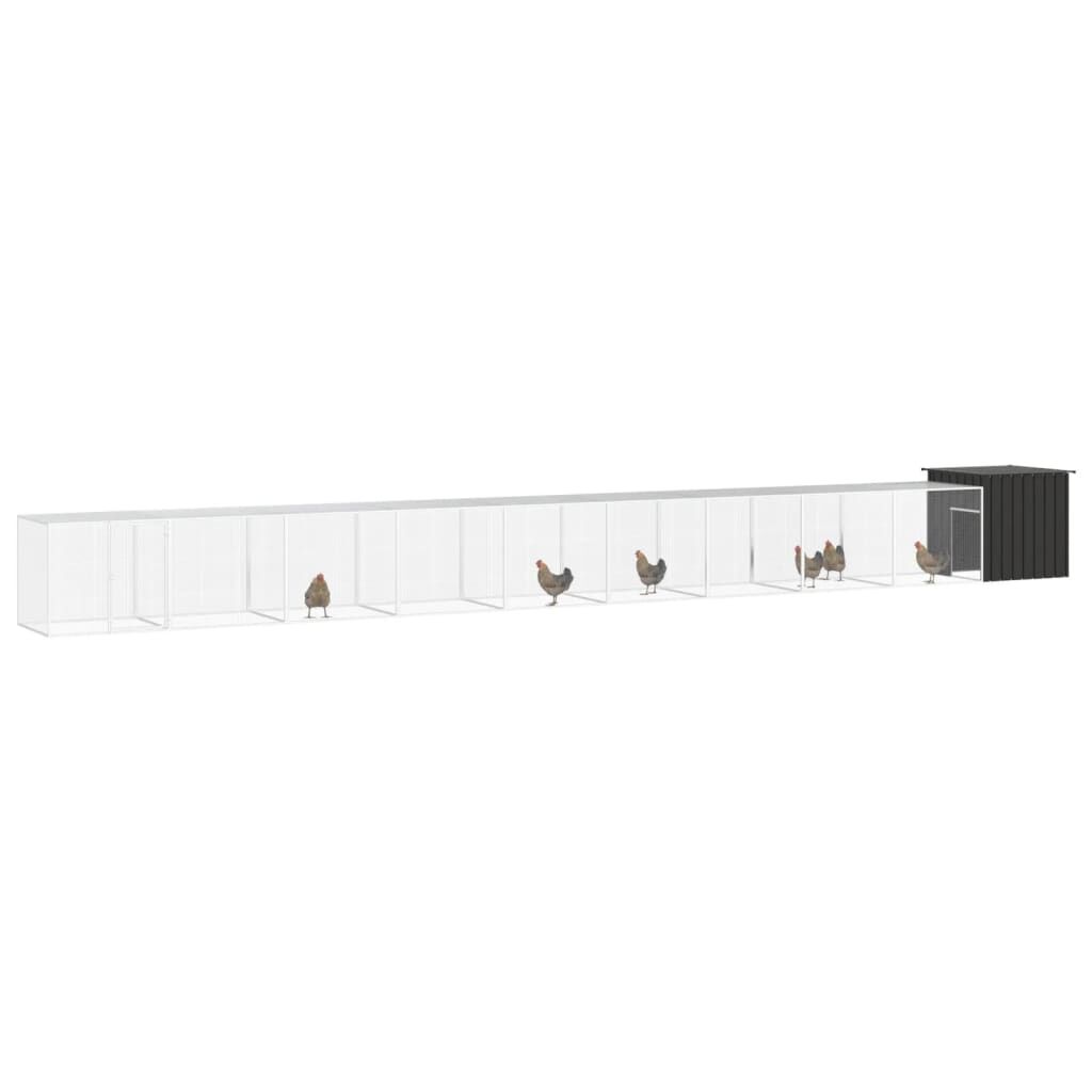Vidaxl Jaula De Gallinas Acero Galvanizado Antracita 1000x91x100 Cm_1