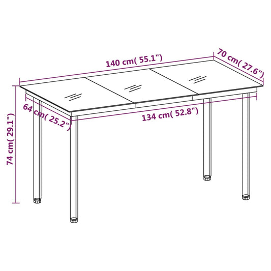 Juego De Comedor De Jardín 7 Piezas Marrón / Vetonek_0