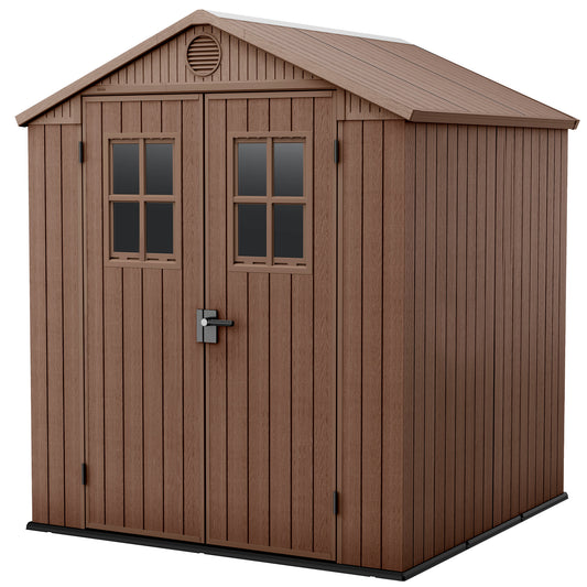 Caseta De Exterior Darwin 6x6 De Keter. 190x183x221 Cm - Marrón