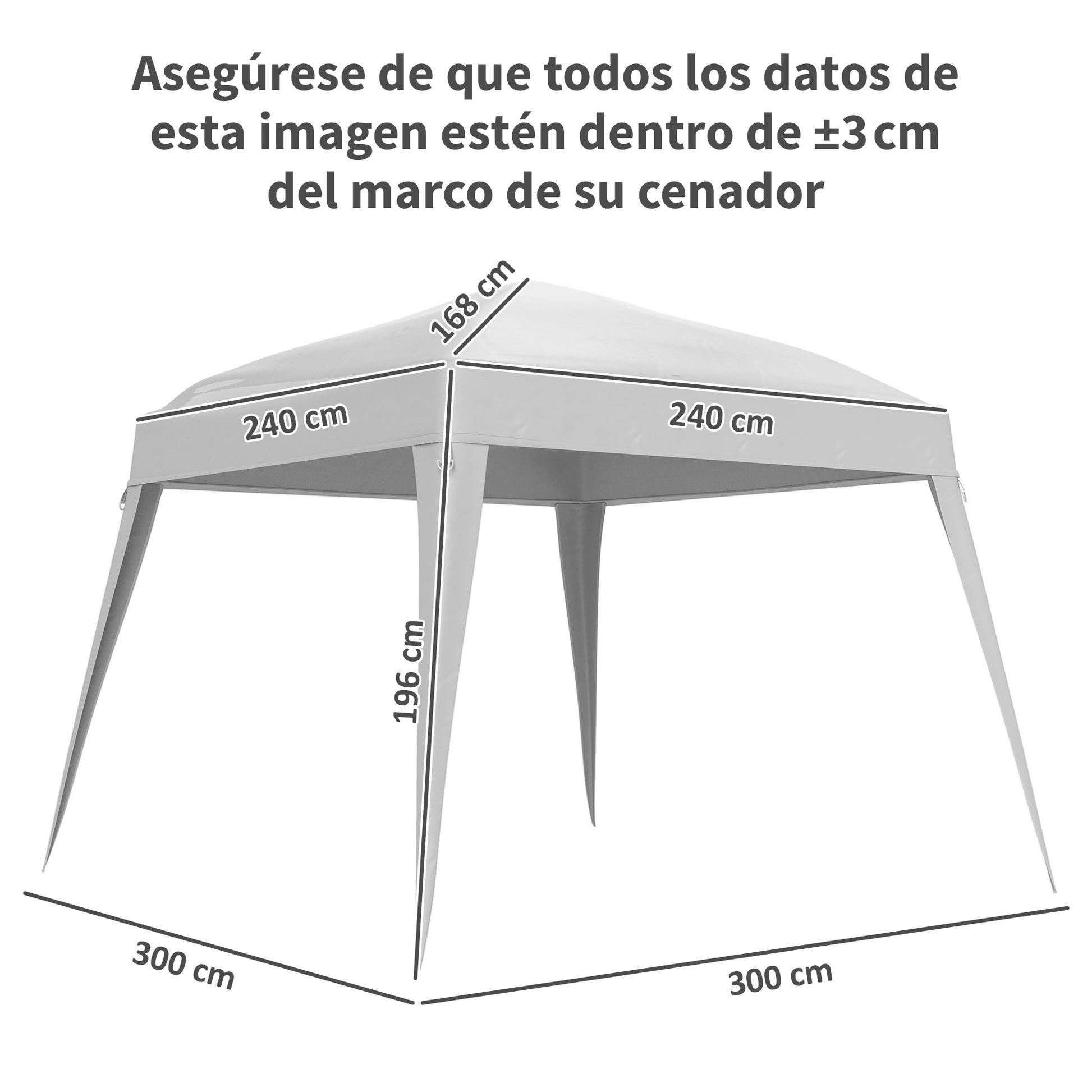 Outsunny Toldo De Recambio Para Carpa Plegable 2,4x2,4m Protección Upf50+ Blanco_1