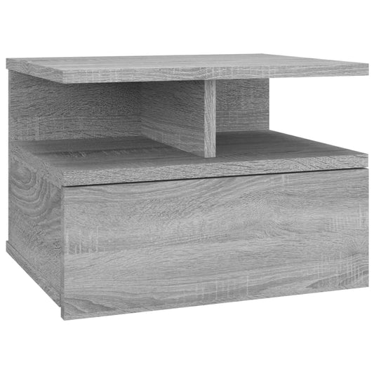 Mesita De Noche Flotante Madera Gris Sonoma 40x31x27 Cm_0